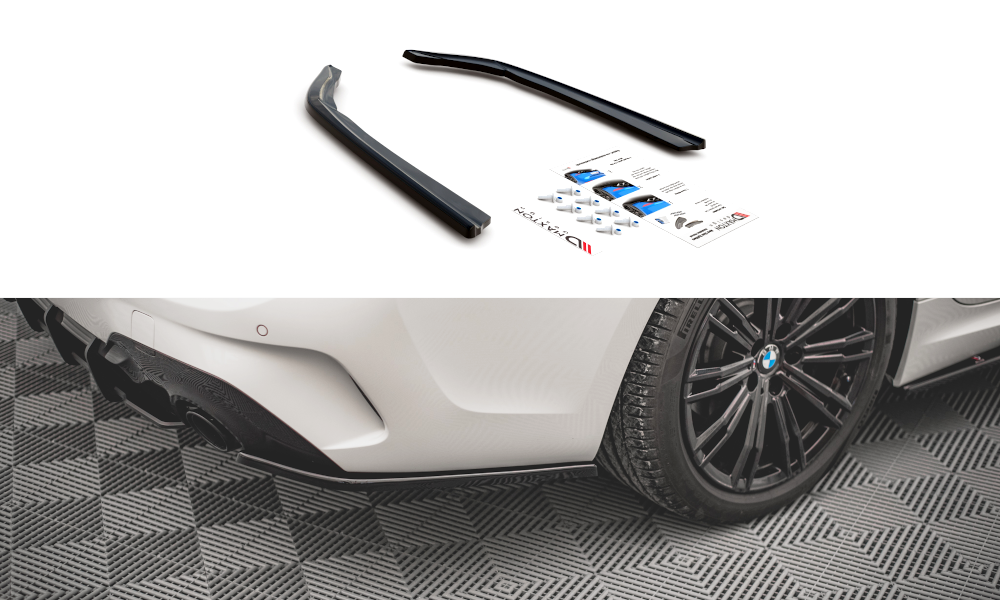 Heck Ansatz Flaps Diffusor V.2 für BMW 3er G20 / G21 M-Paket schwarz Hochglanz