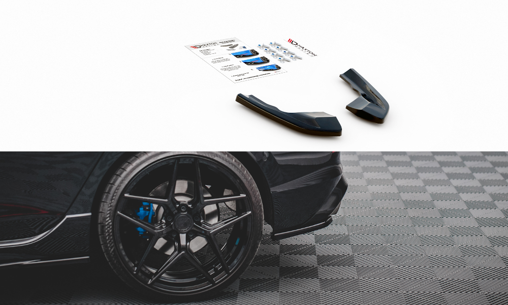 Heck Ansatz Flaps Diffusor V.1 für VW Golf R Mk8 Facelift schwarz Hochglanz