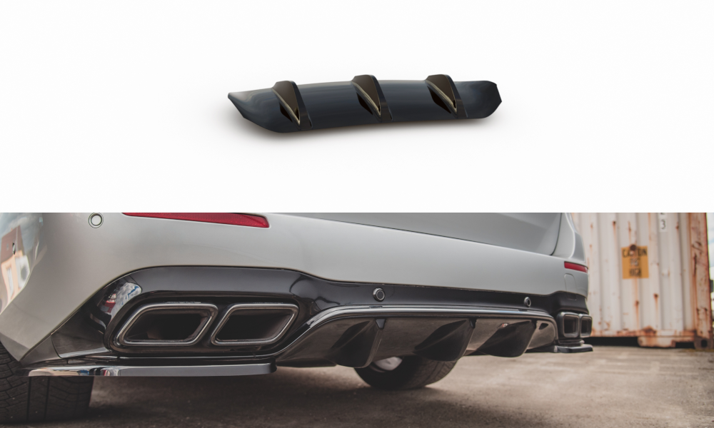 Diffusor Heck Ansatz für Mercedes-Benz E63 AMG Kombi/Limousine S213/W213 schwarz Hochglanz