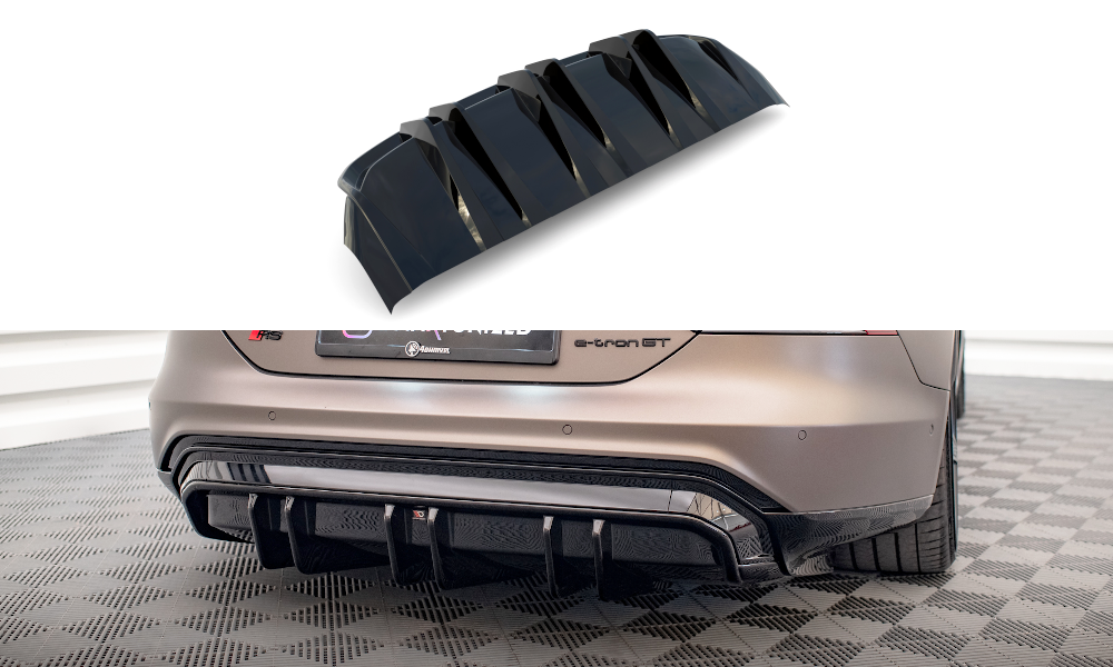Diffusor Heck Ansatz für Audi e-Tron GT / RS GT Mk1 schwarz Hochglanz