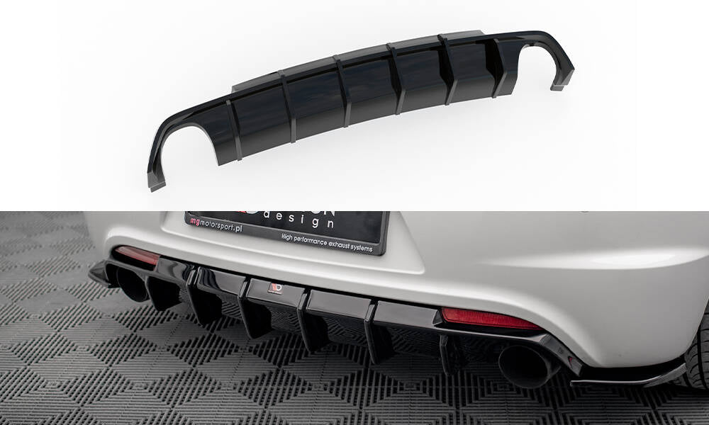 Diffusor Heck Ansatz V.1 für VW Scirocco R Mk3 schwarz Hochglanz