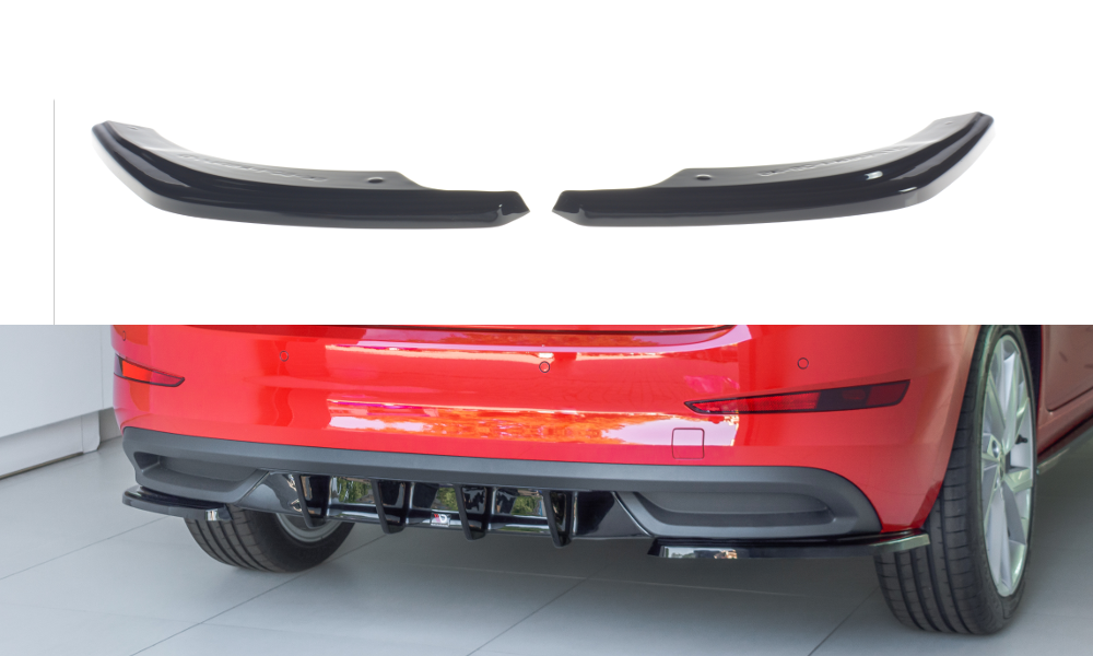Heck Ansatz Flaps Diffusor für Skoda Scala schwarz Hochglanz
