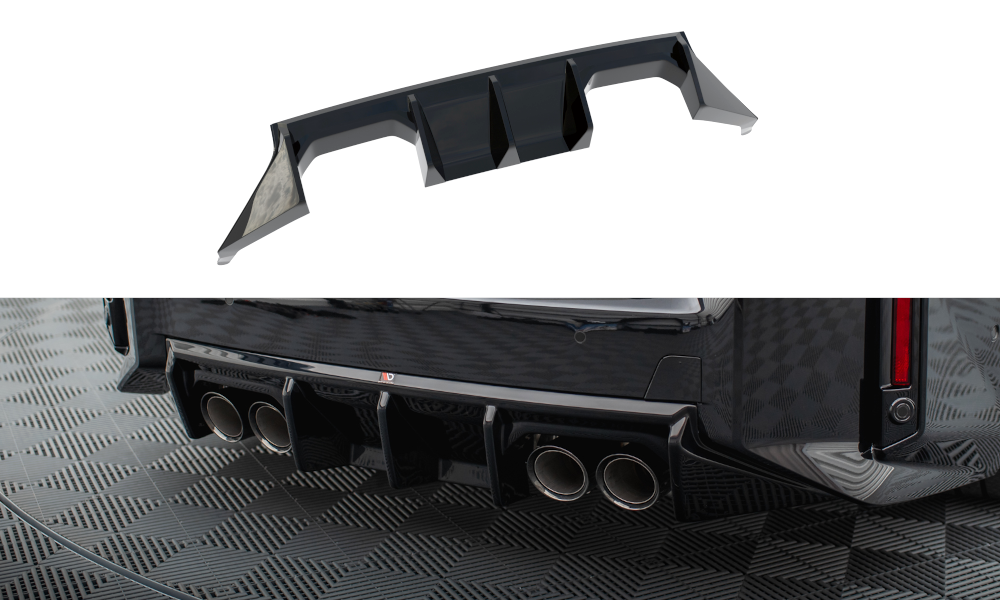 Diffusor Heck Ansatz V.1 für BMW M2 G87 schwarz Hochglanz
