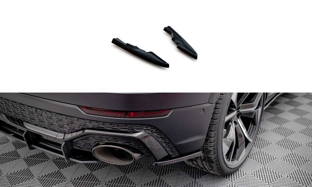 Heck Ansatz Flaps Diffusor für Audi RSQ8 Mk1 schwarz Hochglanz