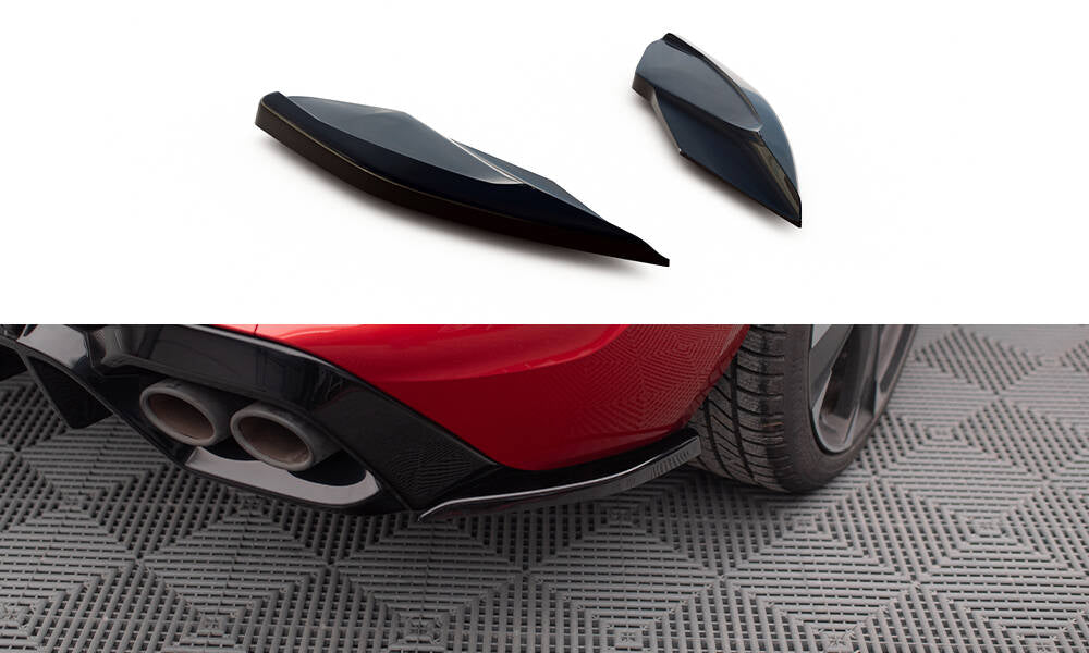 Heck Ansatz Flaps Diffusor V.2 für Cupra Leon Hatchback Mk1 schwarz Hochglanz