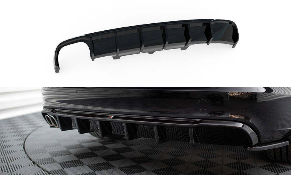 Diffusor Heck Ansatz für Audi A6 Limousine / Avant C7 (Doppelauspuff li.)