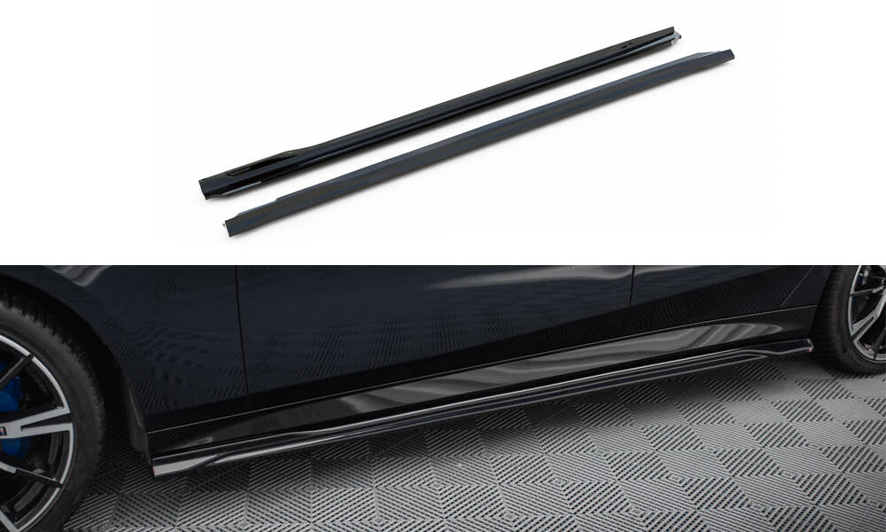 Seitenschweller Ansatz für V.1 für BMW 5er M-Paket G60 schwarz Hochglanz