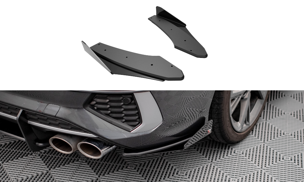 Street Pro Heck Ansatz Flaps Diffusor + Flaps für Audi S3 Limousine 8Y schwarz Hochglanz