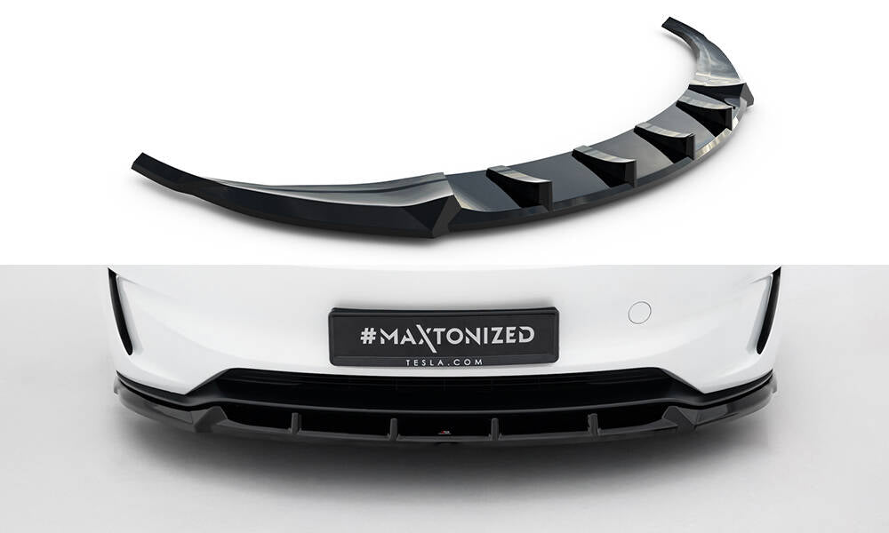 Front Ansatz V.2 für Tesla Model 3 Performance Mk1 Facelift schwarz Hochglanz