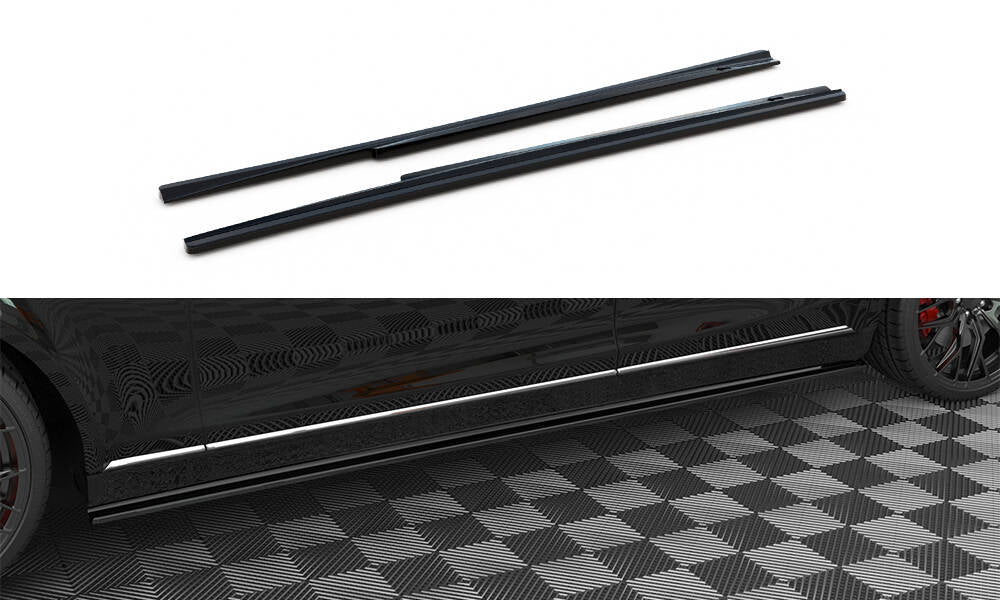 Seitenschweller Ansatz für Mercedes-Benz S Long W222 schwarz Hochglanz