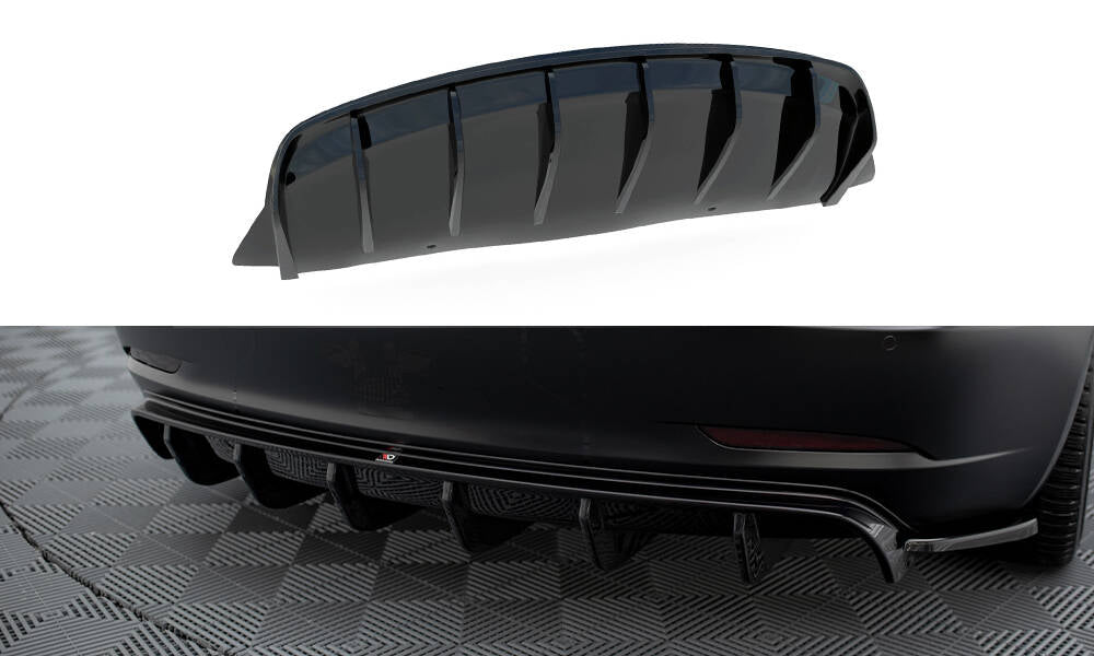 Diffusor Heck Ansatz V.2 für Tesla Model 3 schwarz Hochglanz