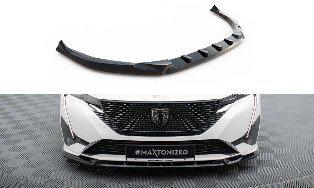 Front Ansatz für Peugeot 308 GT Mk3 schwarz Hochglanz