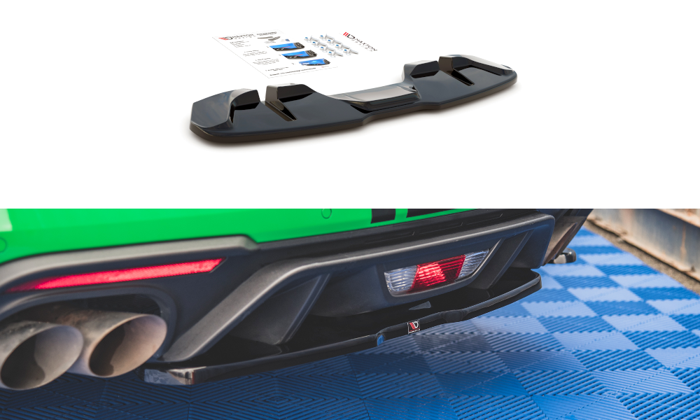 Mittlerer Diffusor Heck Ansatz für Ford Mustang GT Mk6 Facelift schwarz matt