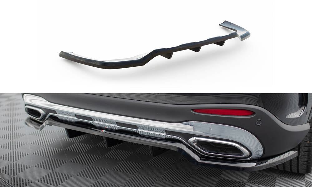 Mittlerer Cup Diffusor DTM Look Heck Ansatz für Mercedes-Benz GLC AMG-Line X254 schwarz Hochglanz