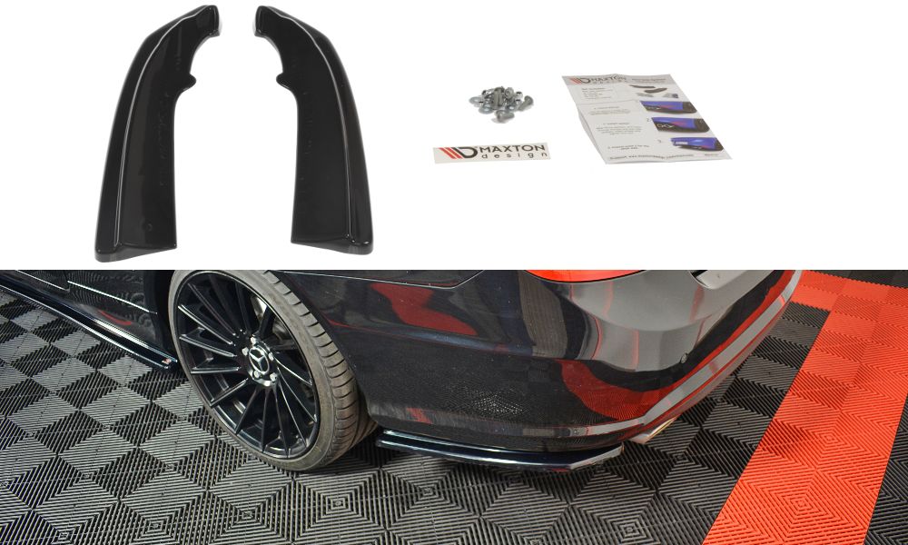 Splitter / Diffusor Heck Ansatz für Mercedes-Benz E-Klasse W207 Coupe AMG-Line schwarz Hochglanz