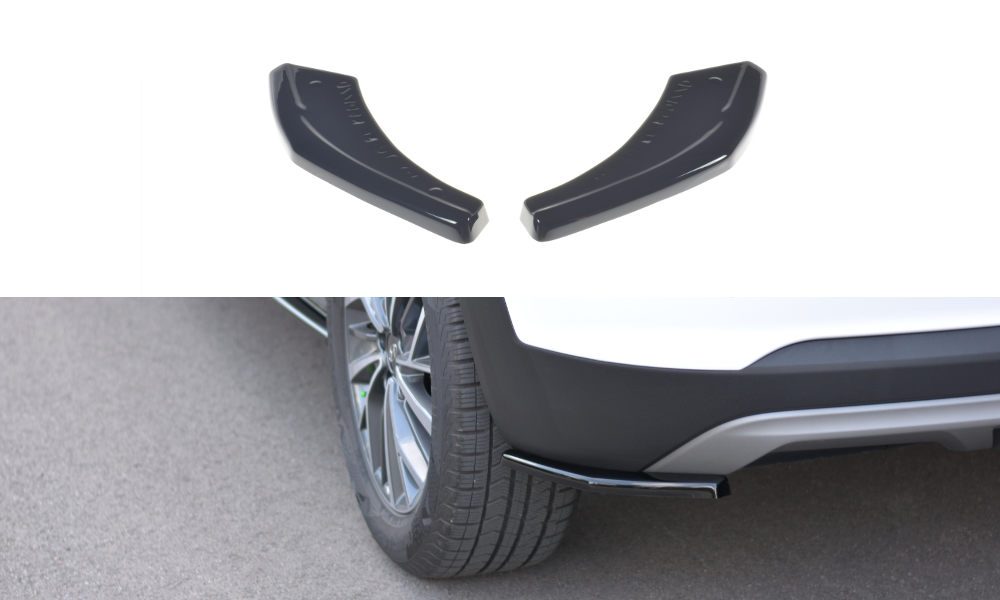 Heck Ansatz Flaps Diffusor für Hyundai Tucson Mk3 Facelift schwarz Hochglanz