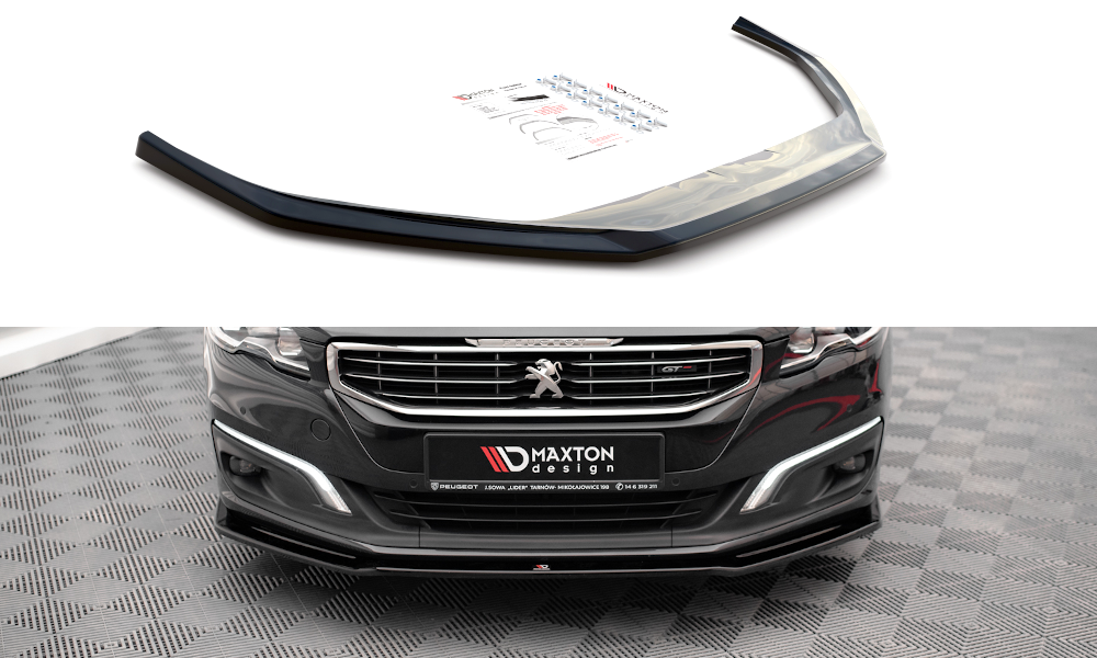 Front Ansatz V.2 für Peugeot 508 GT Mk1 Facelift schwarz Hochglanz