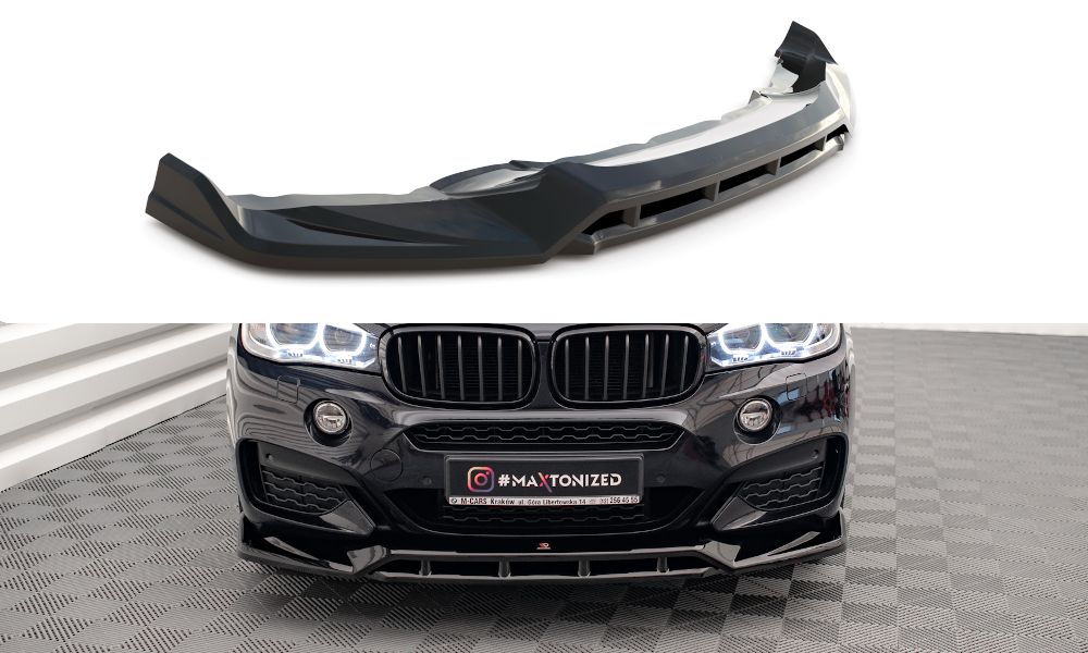 Front Ansatz V.3 für BMW X6 M-Paket F16 schwarz Hochglanz