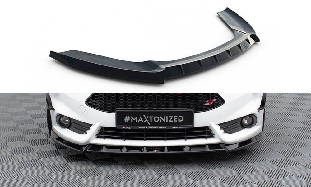 Front Ansatz V.6 für Ford Fiesta ST Mk7 Facelift schwarz Hochglanz
