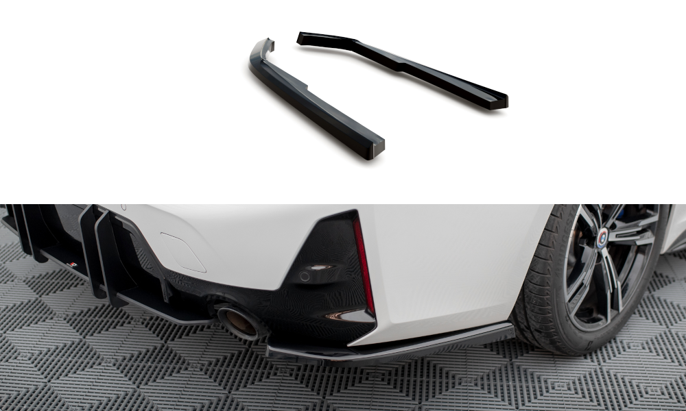 Heck Ansatz Flaps Diffusor für BMW M-Paket G20 / G21 Facelift schwarz Hochglanz