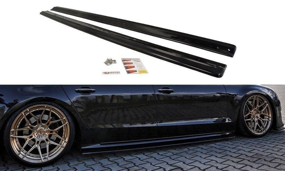 Seitenschweller Ansatz für Audi S8 D4 FL schwarz Hochglanz