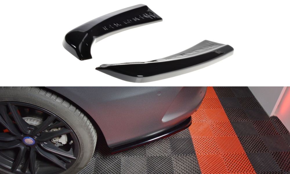 Heck Ansatz Flaps Diffusor für MERCEDES- BENZ C-KLASSE W205 COUPE AMG-LINE schwarz matt