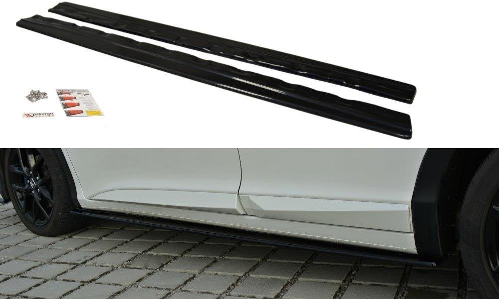 Seitenschweller Ansatz für Honda Civic Mk9 schwarz Hochglanz