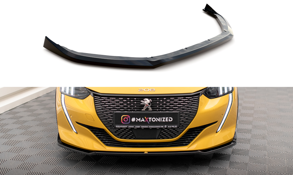 Front Ansatz V.2 für Peugeot 208 GT Mk2 schwarz Hochglanz