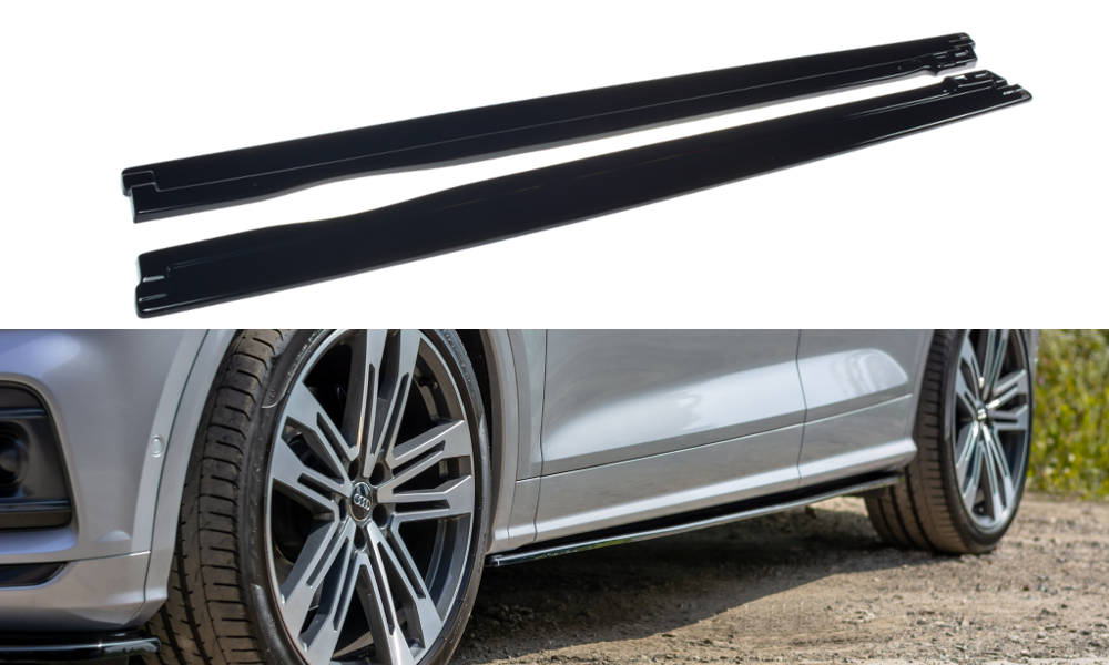 Seitenschweller Ansatz für Audi SQ5/Q5 S-line Mk2 schwarz Hochglanz