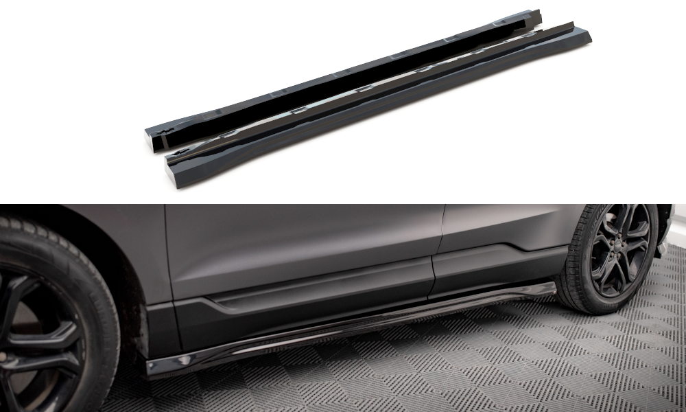 Seitenschweller Ansatz für Ford Edge Mk2 schwarz Hochglanz
