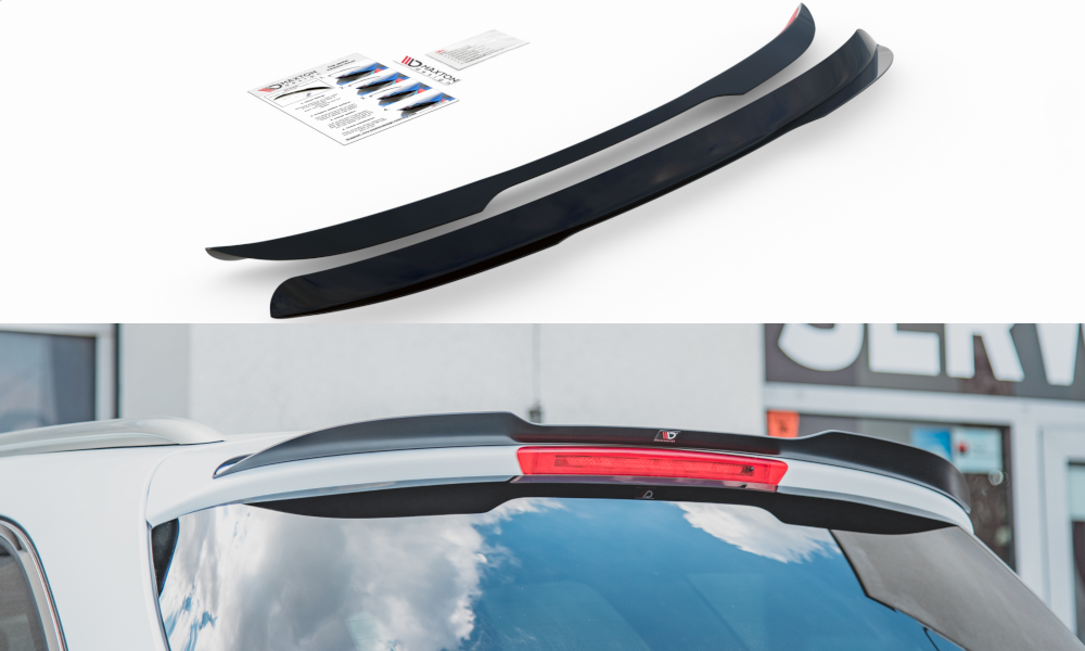 Spoiler CAP für Ford Mondeo Kombi Mk5 Facelift schwarz Hochglanz
