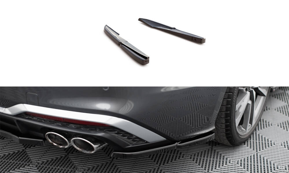 Heck Ansatz Flaps Diffusor für Audi S5 Sportback / Coupe F5 Facelift schwarz Hochglanz
