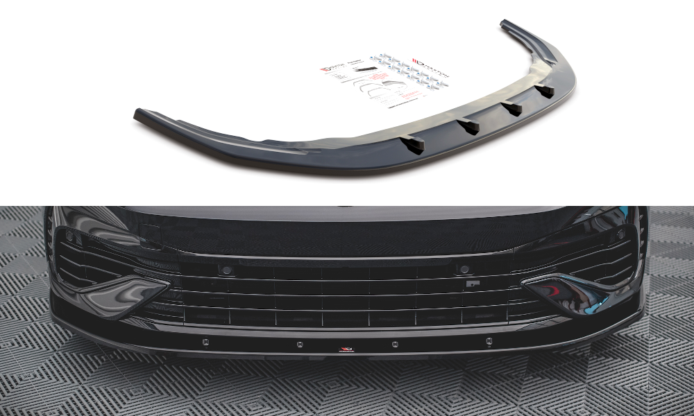 Front Ansatz V.1 für VW Golf R Mk8 schwarz Hochglanz