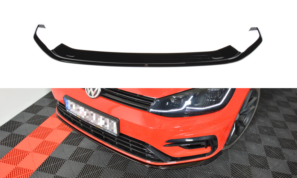 Front Ansatz V.7 für VW Golf 7 R / R-Line Facelift schwarz matt