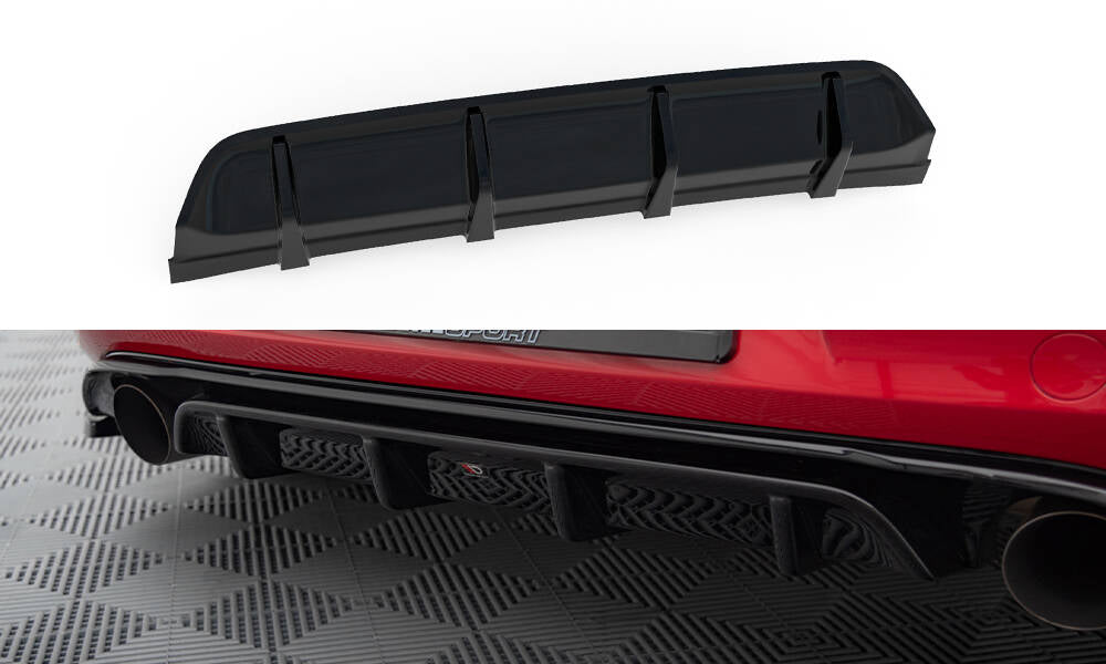 Diffusor Heck Ansatz für VW GOLF Mk7 GTI CLUBSPORT schwarz Hochglanz