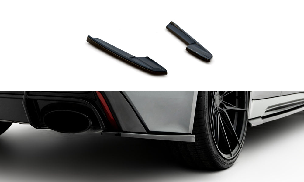 Heck Ansatz Flaps Diffusor V.2 für Audi RS6 C8 schwarz Hochglanz