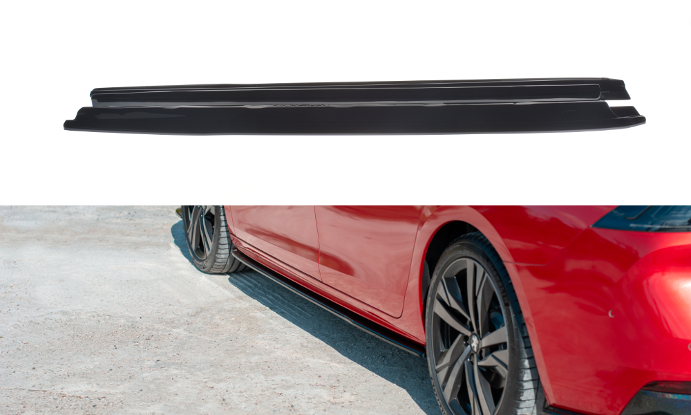 Seitenschweller Ansatz für Peugeot 508 Mk2 schwarz Hochglanz