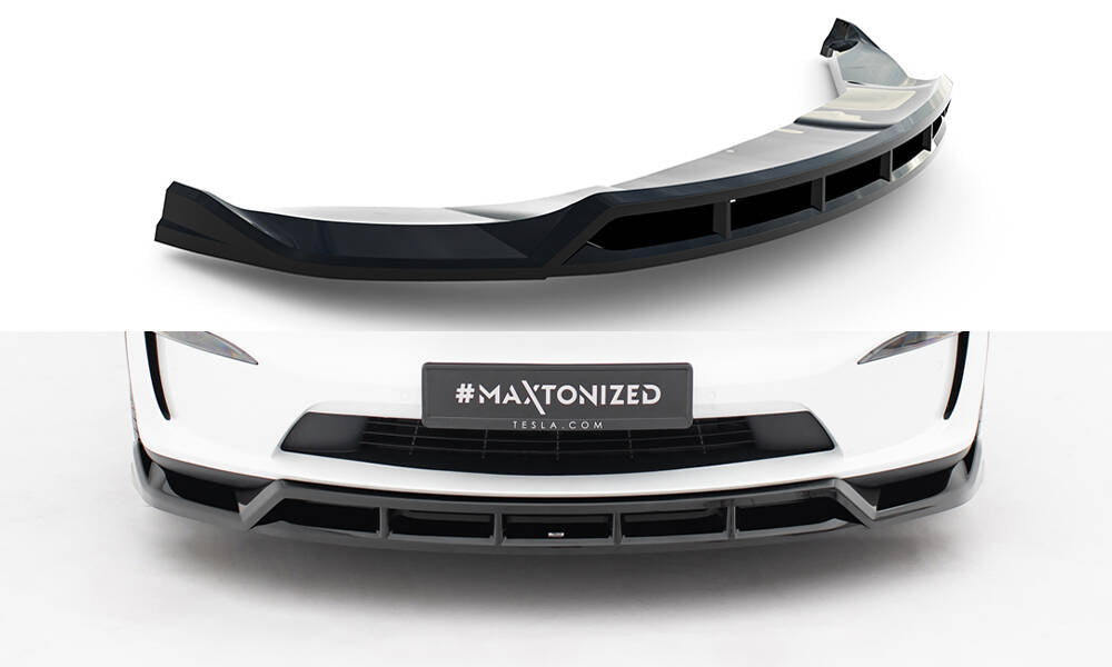 Front Ansatz V.3 für Tesla Model X Mk1 Facelift schwarz Hochglanz