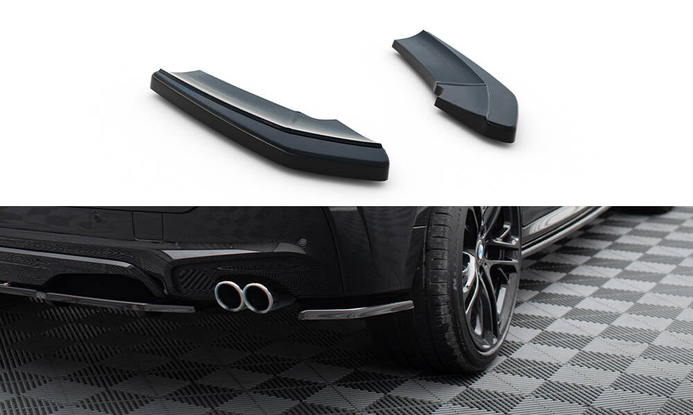 Heck Ansatz Flaps Diffusor für BMW X4 M Paket schwarz Hochglanz