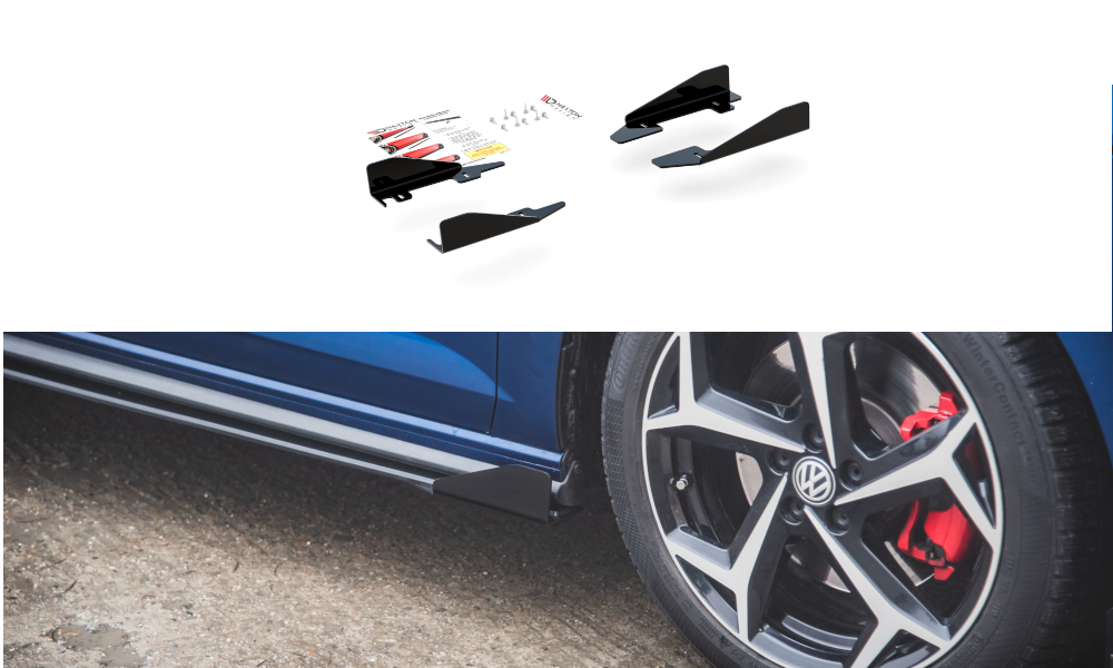 Seitenschweller Flaps für VW Polo GTI Mk6 schwarz Hochglanz
