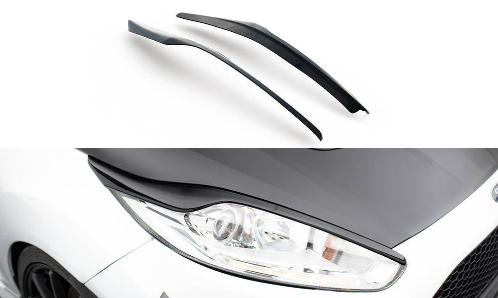 Scheinwerfer Blenden Böser Blick V.2 für Ford Fiesta ST / ST-Line / Standard Mk7 FL schwarz Hochglanz