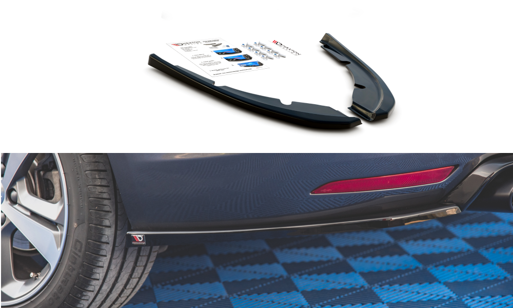 Heck Ansatz Flaps Diffusor V.2 für Peugeot 308 SW Mk2 schwarz Hochglanz
