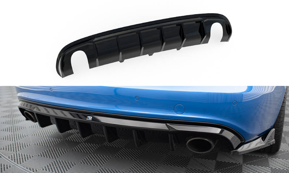 Diffusor Heck Ansatz für Audi A4 S-Line Limousine / Avant B8 (Einzelauspuff li. re.)