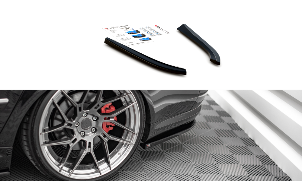 Heck Ansatz Flaps Diffusor für Audi S8 D3 schwarz Hochglanz
