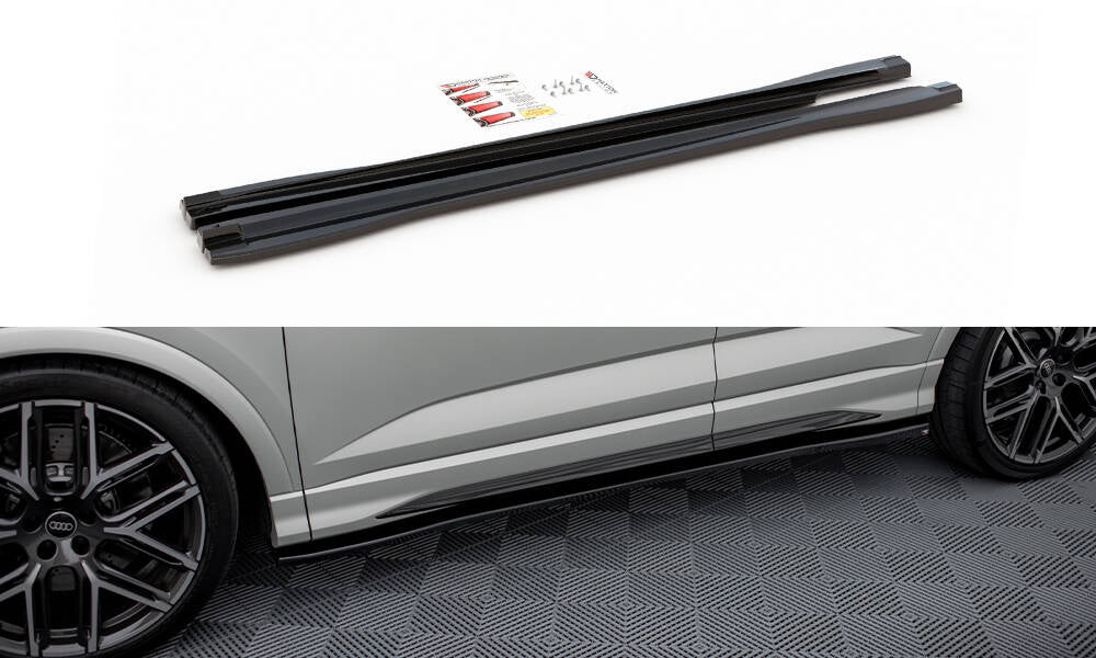 Seitenschweller Ansatz V.2 für Audi Q3 S-Line / RSQ3 F3 schwarz Hochglanz