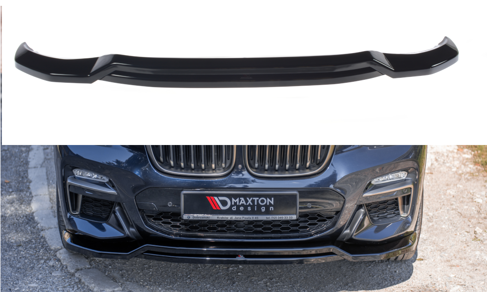 Front Ansatz für BMW X4 M-Paket G02 schwarz Hochglanz