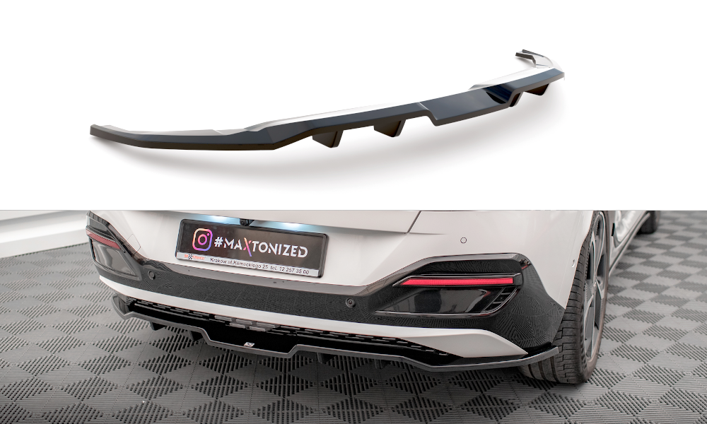Mittlerer Cup Diffusor DTM Look Heck Ansatz für Kia EV6 GT-Line Mk1 schwarz Hochglanz