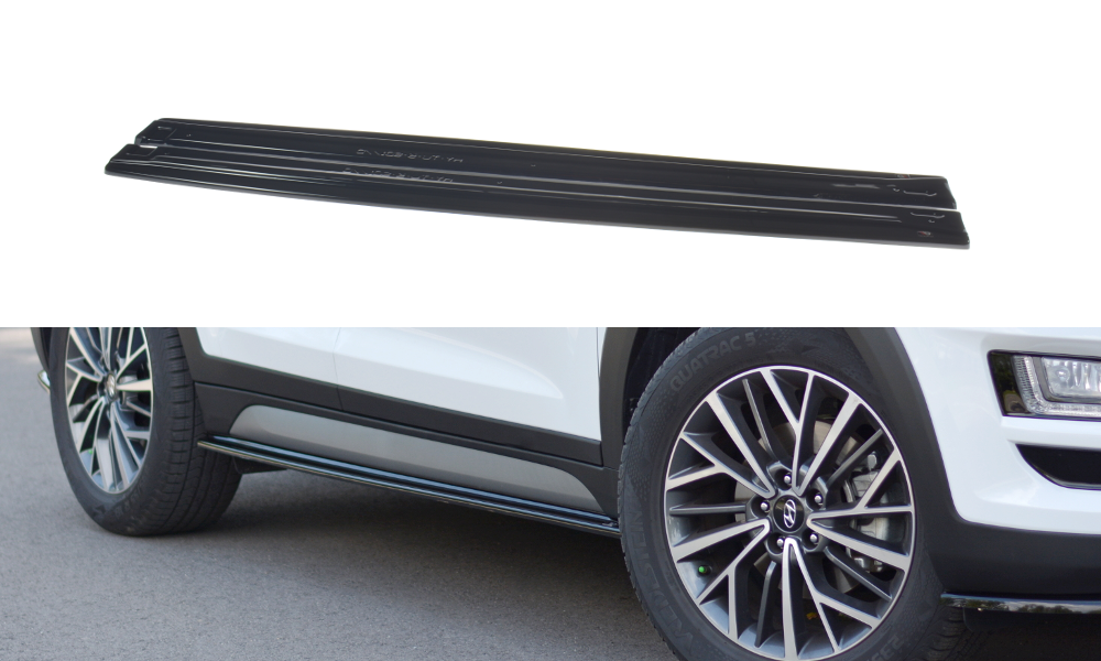 Seitenschweller Ansatz für Hyundai Tucson Mk3 Facelift schwarz Hochglanz