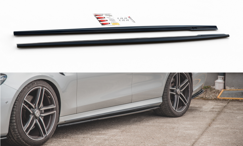 Seitenschweller Ansatz für Mercedes-Benz E63 AMG Kombi/Limousine S213/W213 schwarz Hochglanz