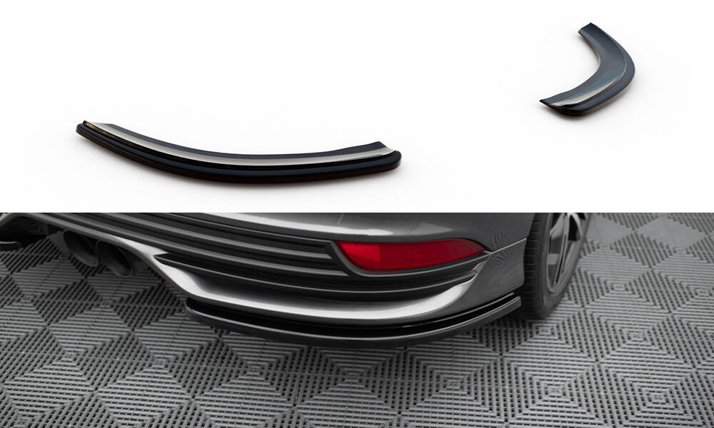 Heck Ansatz Flaps Diffusor für Ford Focus ST Mk3 FL schwarz Hochglanz